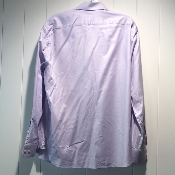 Like New John Varvatos regular fit cotton stretch lilac spread collar 15.5 32/33 - Picture 6 of 8